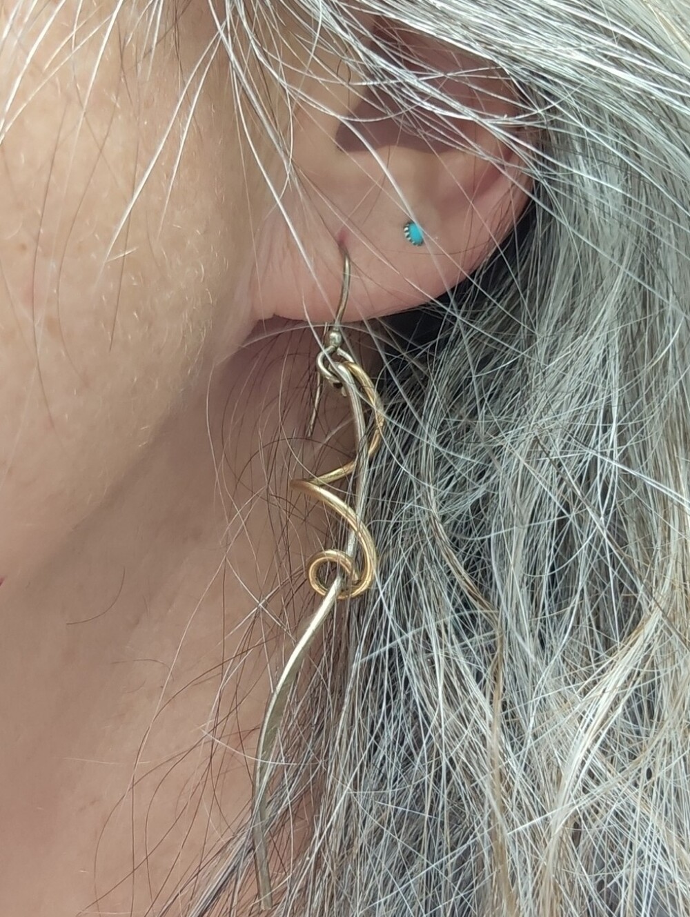Gold/Silver Twist Dangle Earrings for Women